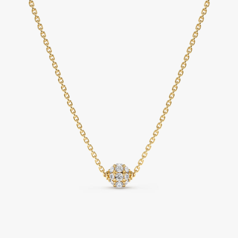 Single Diamond Ball Necklace