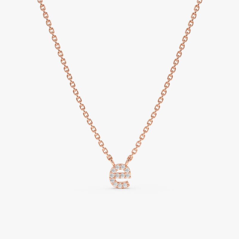 Diamond Lowercase Initial Necklace in Gold Sarah Elise Jewelry