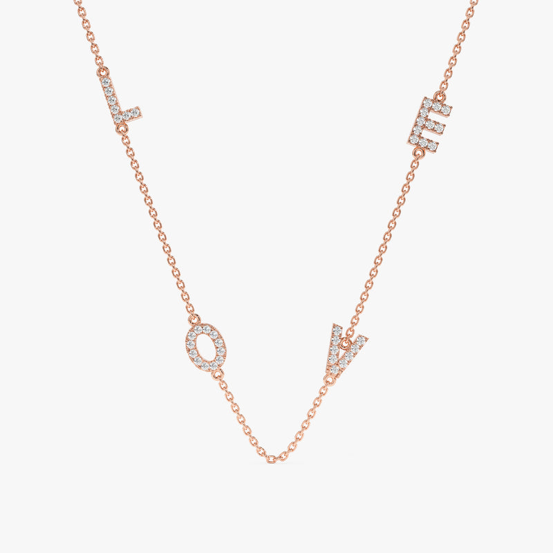 Rose Gold LOVE Letters Necklace