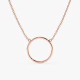 Plain Rose Gold Circle Necklace