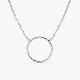 Plain White Gold Circle Necklace