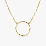 Plain Yellow Gold Circle Necklace