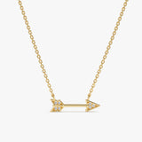 Yellow Gold Diamond Arrow Necklace