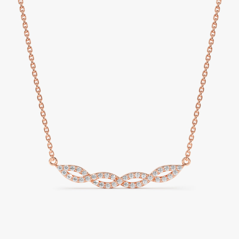 Rose Gold Diamond Twist Necklace