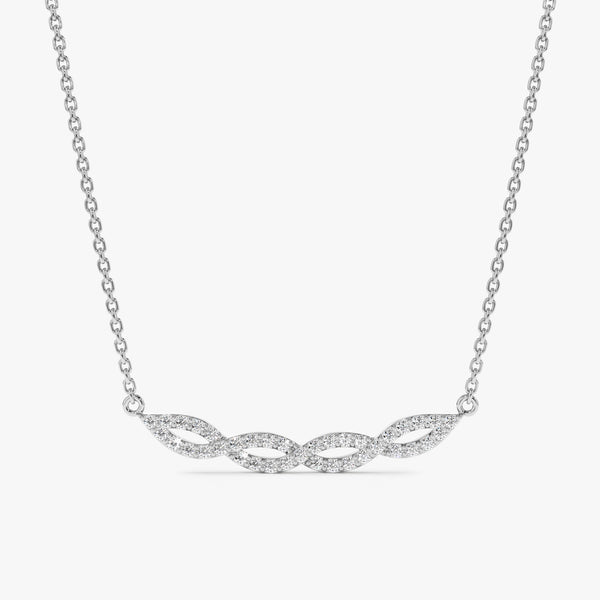 White Gold Diamond Twist Necklace