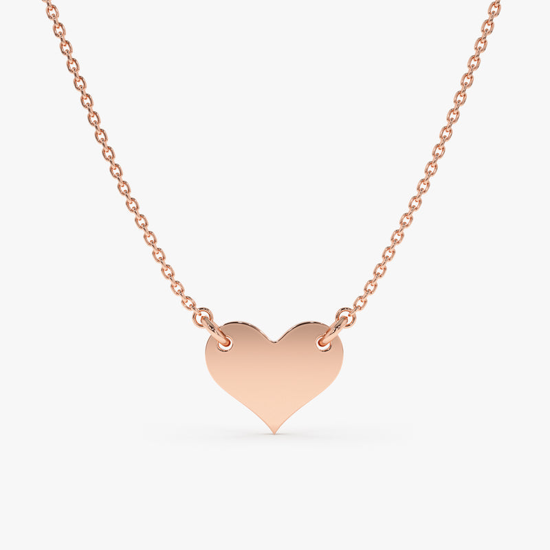 Rose Gold Engravable Heart Necklace