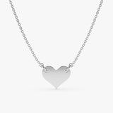 White Gold Engravable Heart Necklace