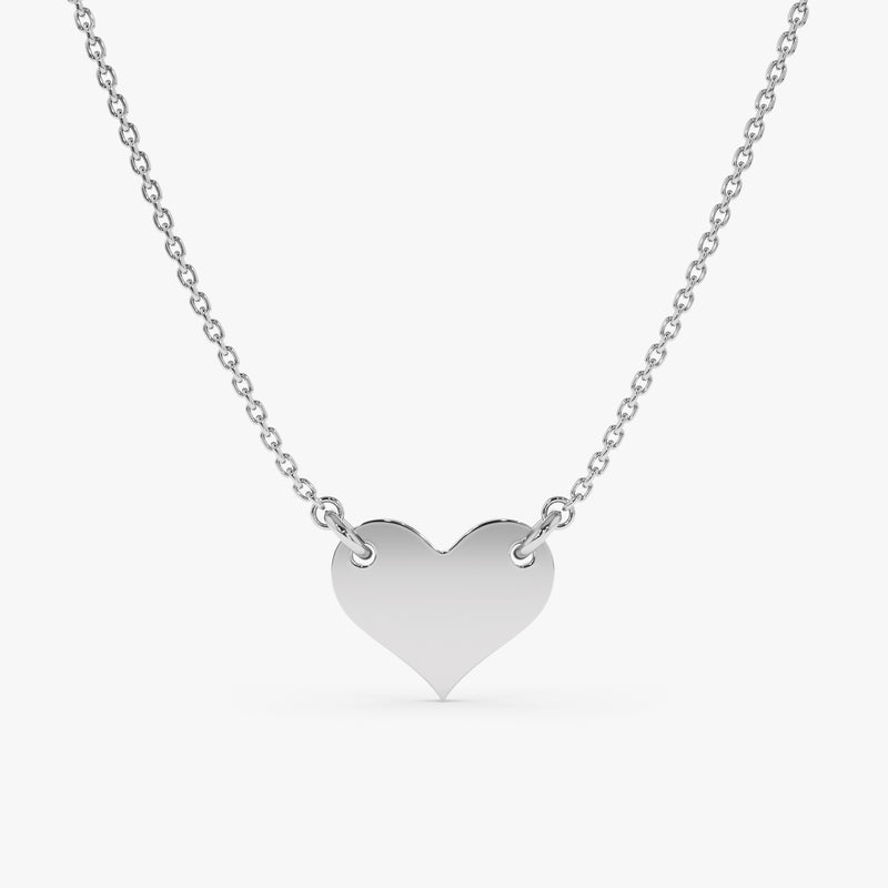 White Gold Engravable Heart Necklace