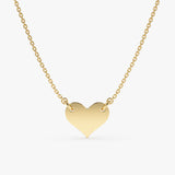 Yellow Gold Engravable Heart Necklace