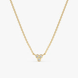 Minimalist gold necklace with three diamonds