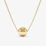 Yellow Plain Gold Ball Necklace