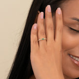 Baguette emerald stackable ring