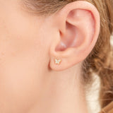 Petite Butterfly Diamond Gold Earrings