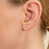 Solid Gold Mini Star Stud Earrings