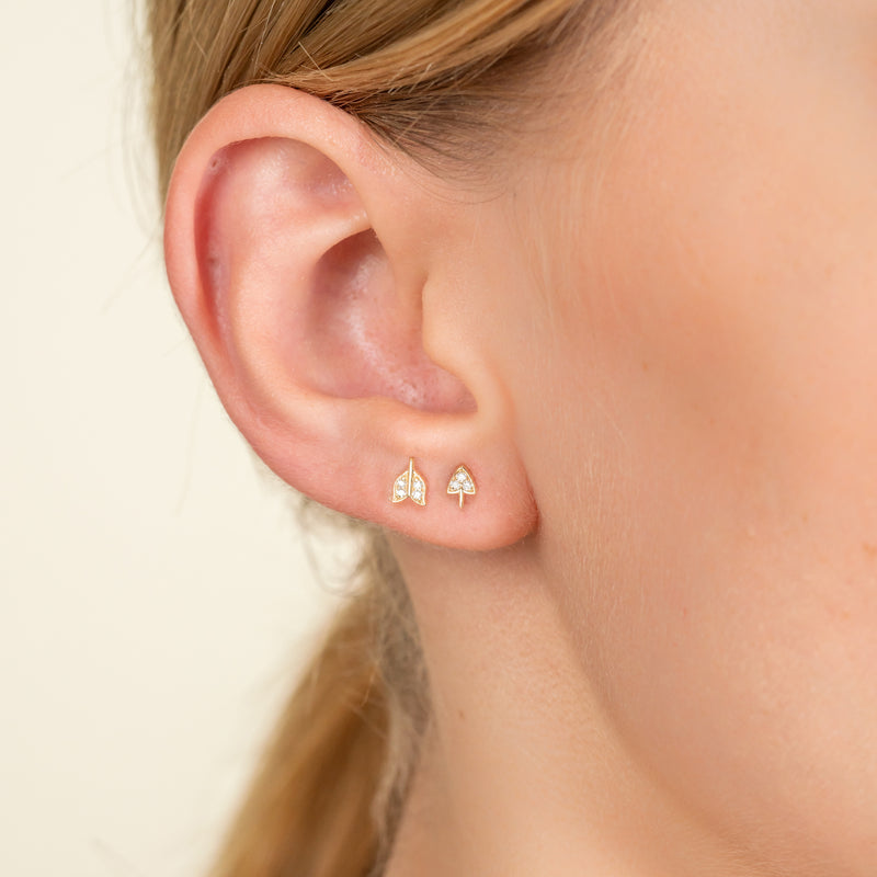 Minimalistic Diamond Broken Arrow Earrings