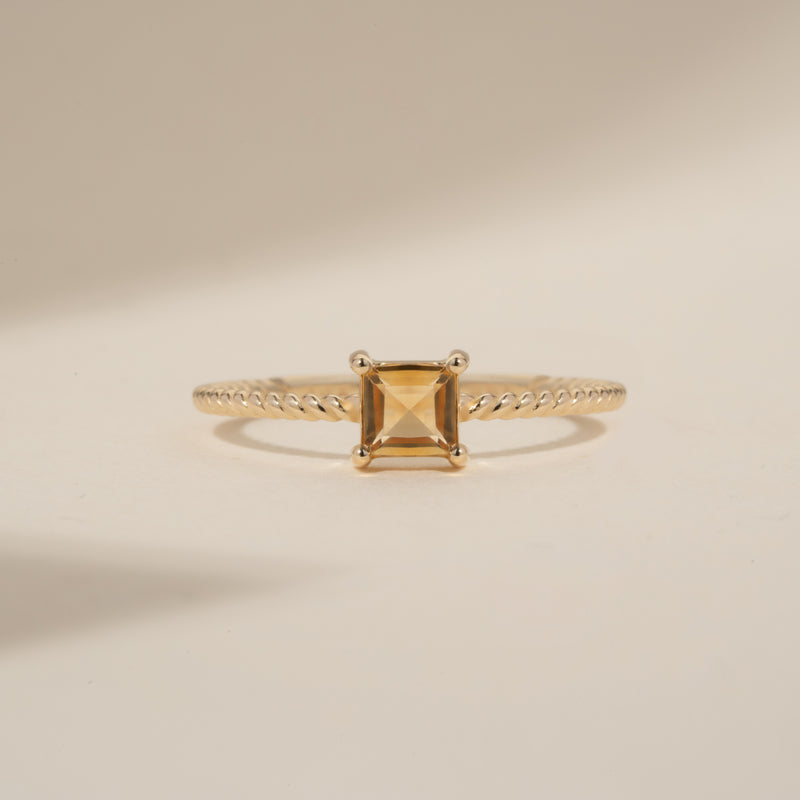 Dainty Gold Citrine Ring