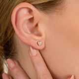 Pave Diamond Heart Earrings