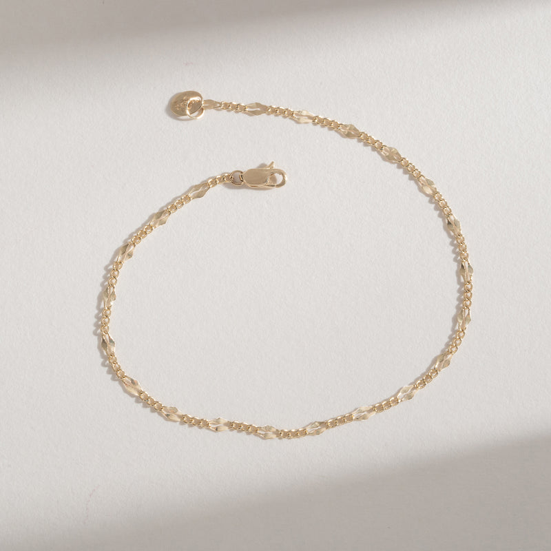 Handmade Solid Gold Linked Chain Bracelet