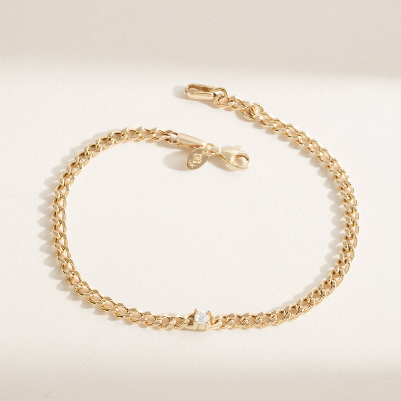 Handmade Gold Curb Chain Bracelet