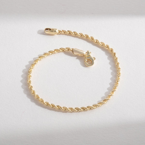 Solid Gold Rope Bracelet
