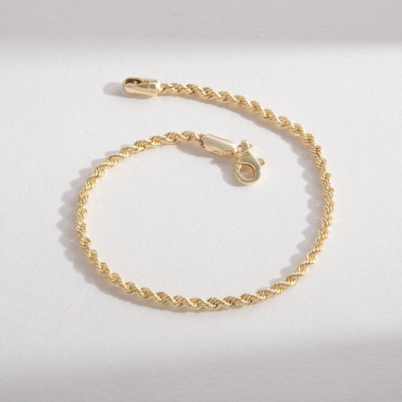 Solid Gold Rope Bracelet