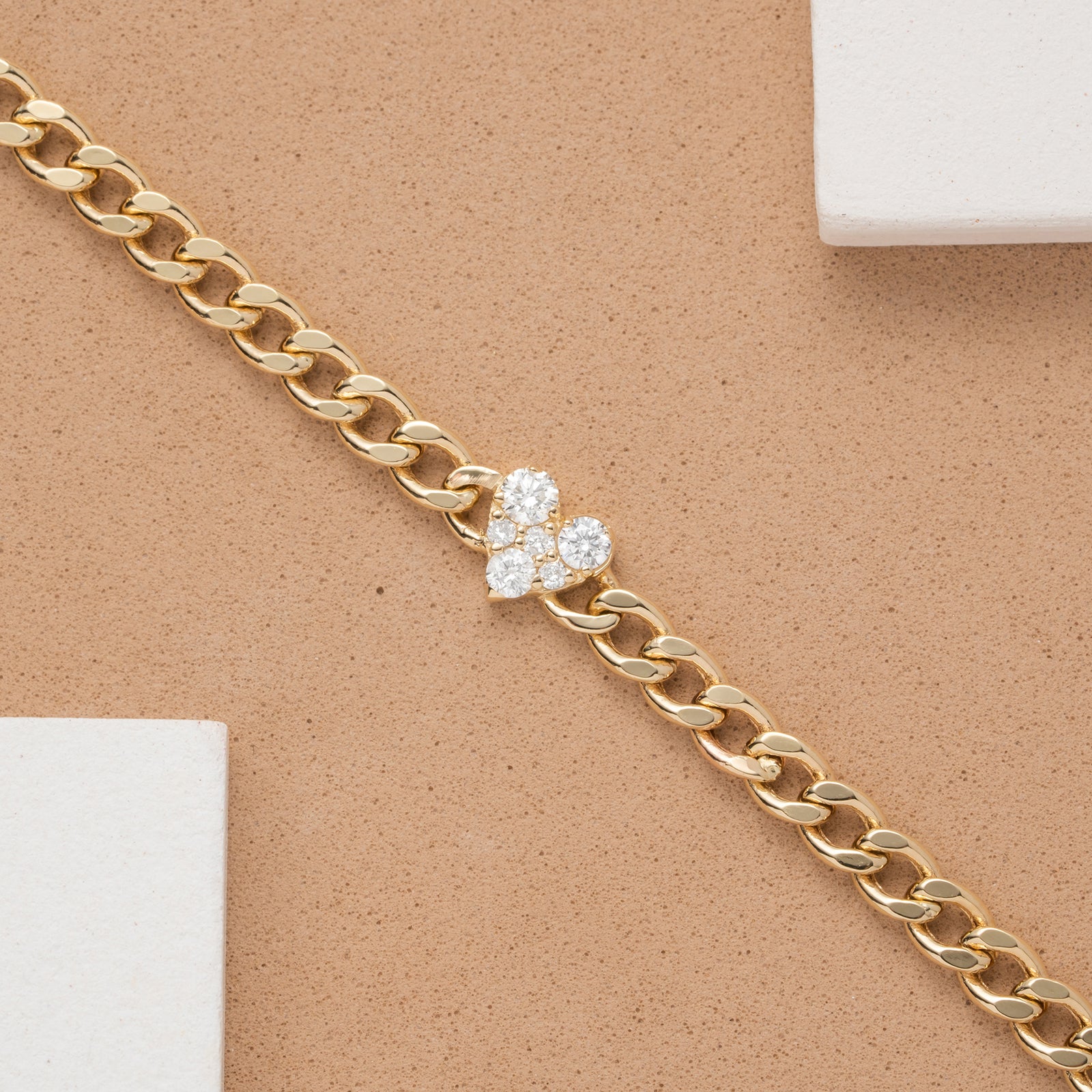 日本未入荷 RAREROMANCE / HEART CHARM CUBAN BRACELET HeartCharmCubanChain_0047_Hear