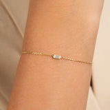 Gold and Diamond Cable Chain Bracelet