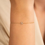 Minimalist Design Diamond Letter Bracelet