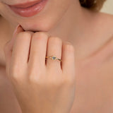 Petite Labradorite Gemstone Gold Ring