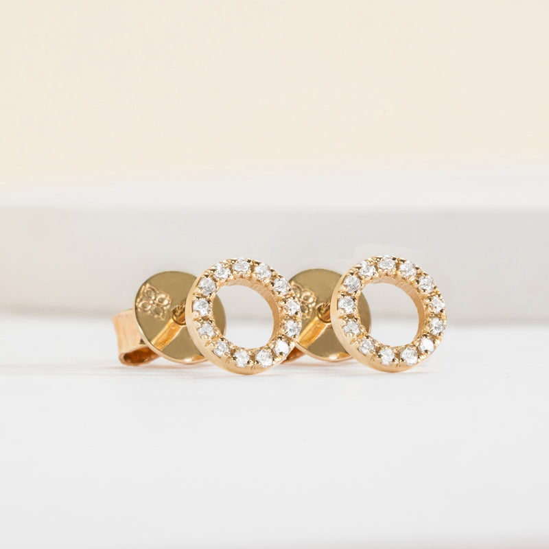 Handmade Natural Diamond Solid Gold Earrings