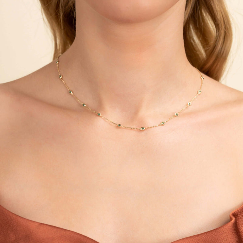 May Birthstone Gold Layering Necklace