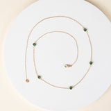 Layering Necklace with Emerald May Birthstone