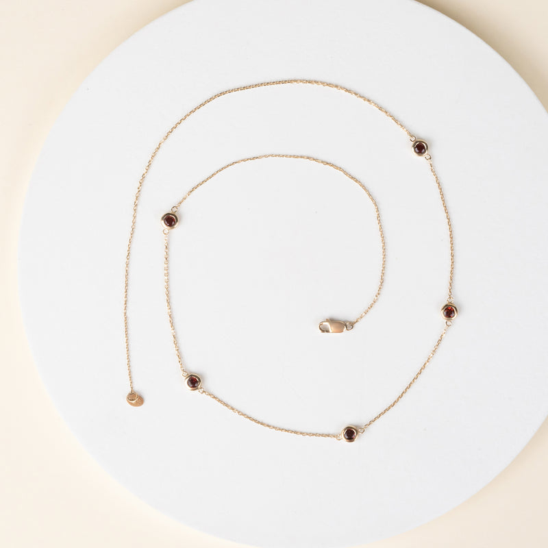 Layering Necklace with Natural Garnet