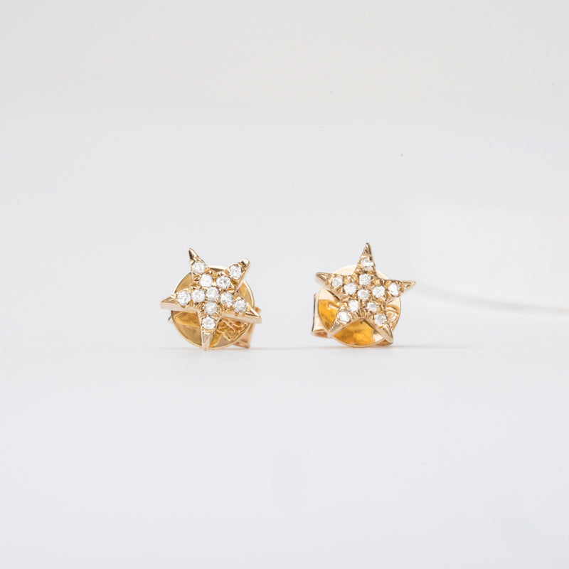 Petite Star Earrings with Diamonds