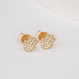 Solid Gold and Diamond Hamsa Studs
