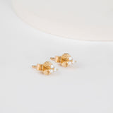 Minimalistic Diamond and Gold Cluster Earrings