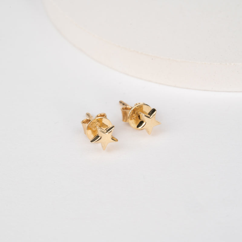 Handmade Gold Star Earrings