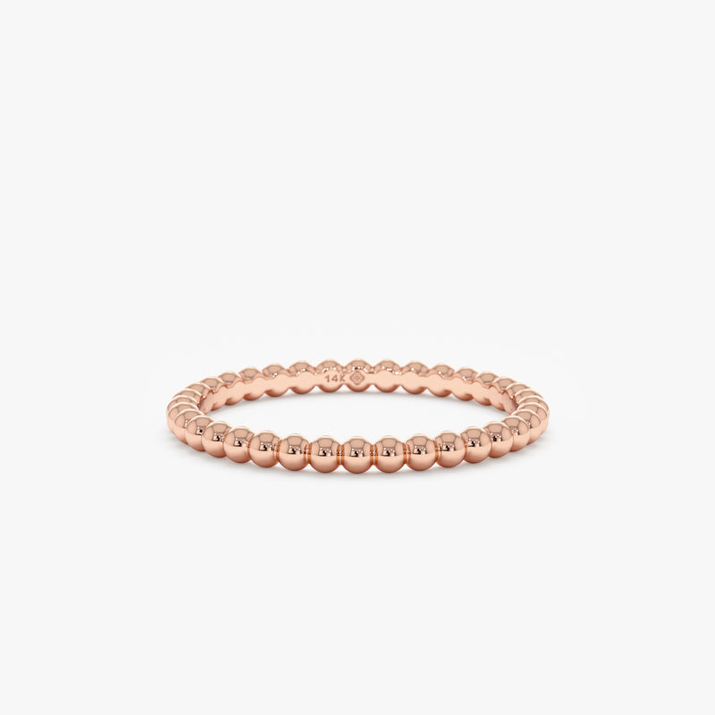 Rose Gold Dainty Beaded Ring