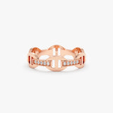 Rose Gold Diamond Chain Link Ring