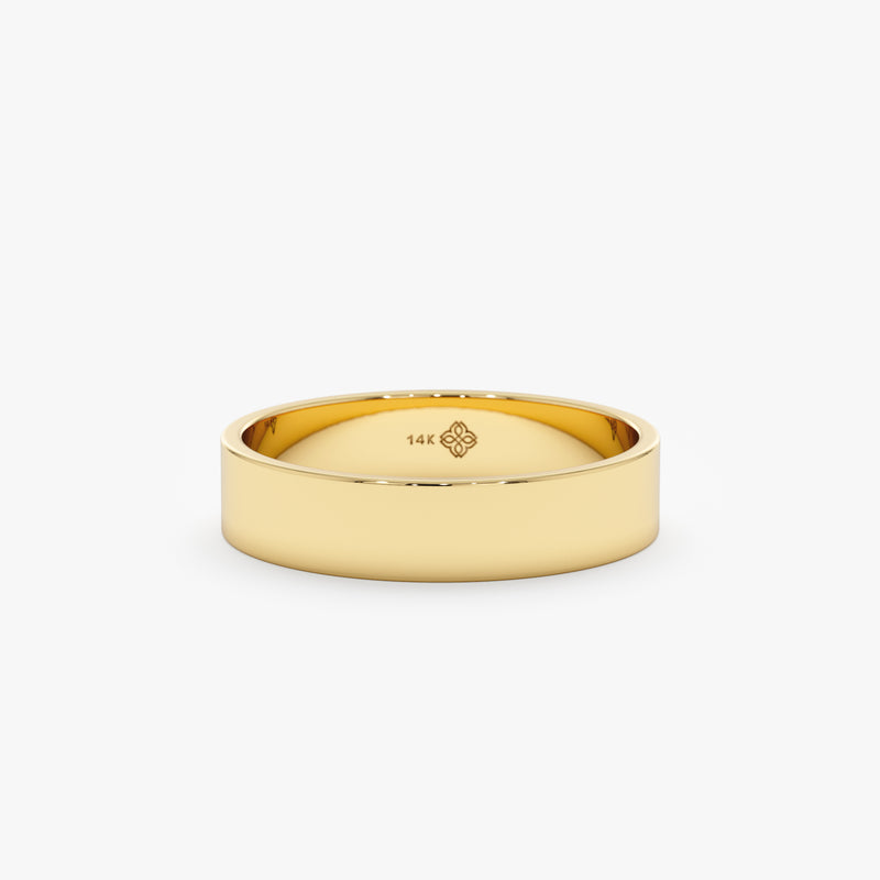 Flat Top Design Wedding Band - 4.5 mm