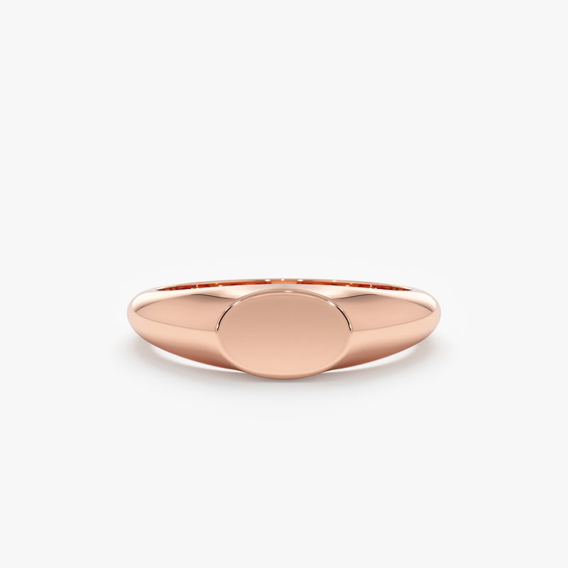 Rose Gold Oval Engravable Signet Ring