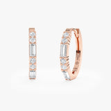 Rose Gold Diamond Huggies