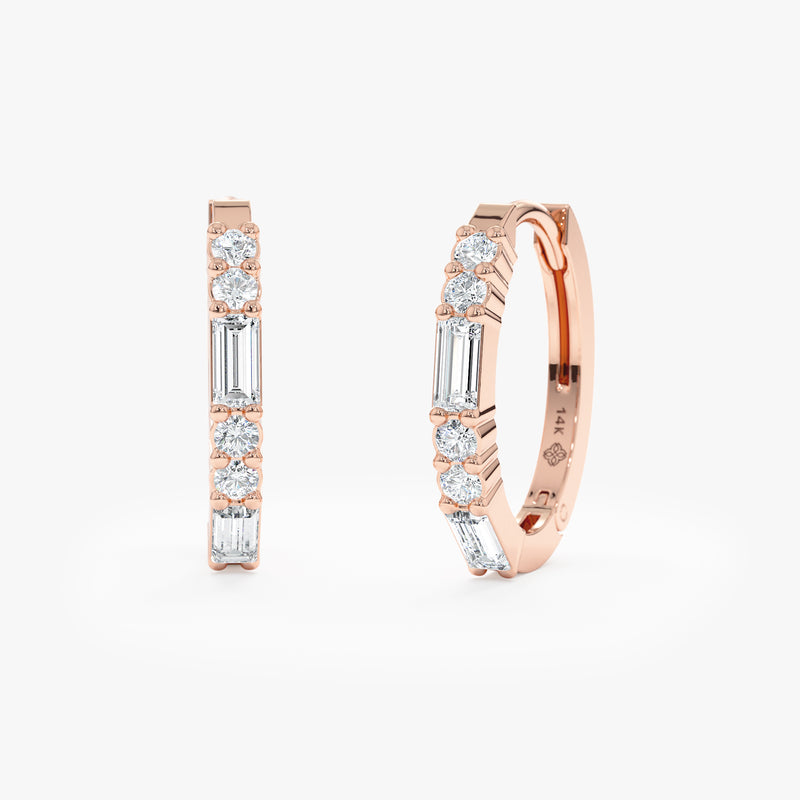 Rose Gold Diamond Huggies