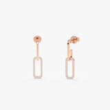 Rose Gold Dangling Diamond Earrings