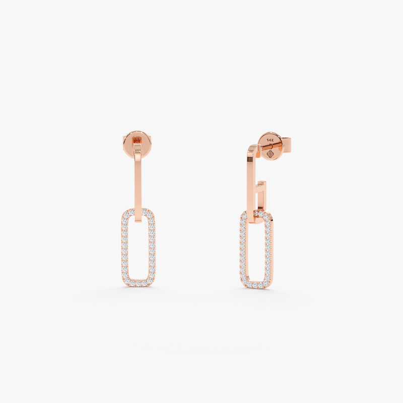 Rose Gold Dangling Diamond Earrings