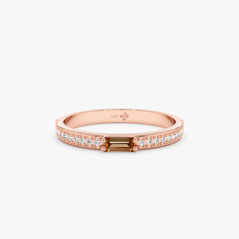 Rose Gold Citrine Ring