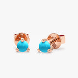 Rose Gold Turquoise Stud Earrings
