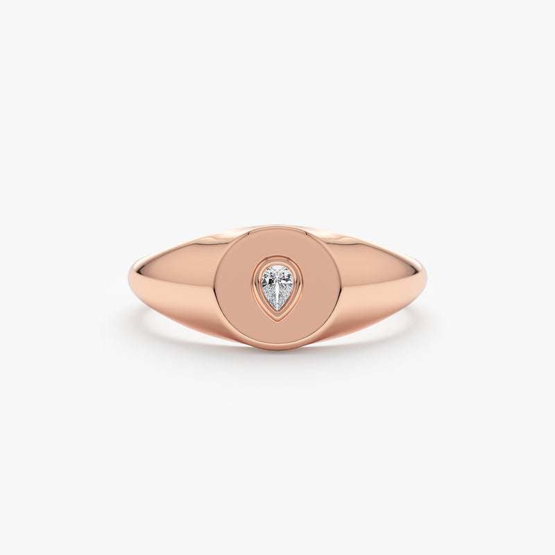 Rose gold Signet ring
