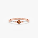 Rose Gold Citrine Ring with Diamonds