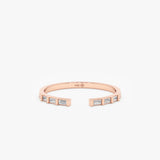 Rose Gold Baguette Diamond Claw Ring